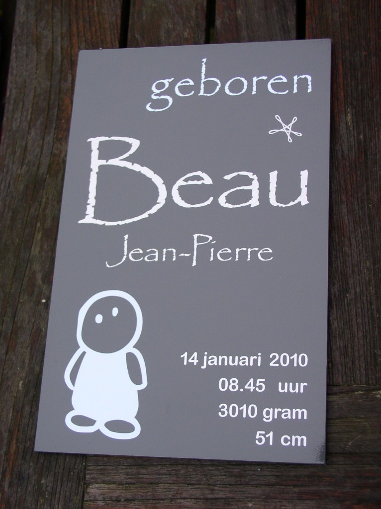 geboortebordje Beau